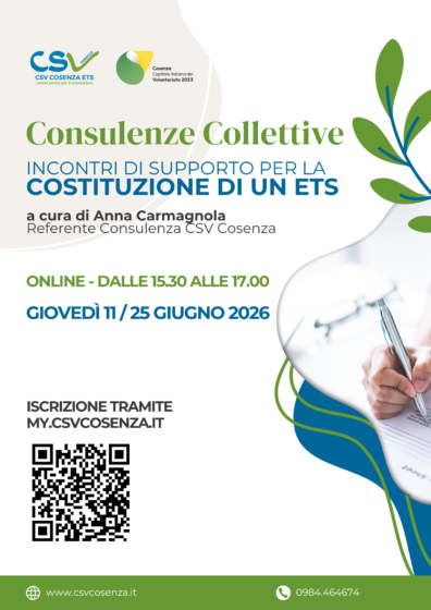 Vuoi creare un’associazione? Iscriviti alle consulenze collettive del CSV!