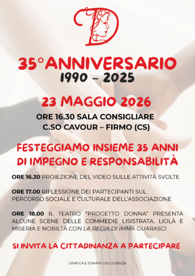 Progetto Donna di Firmo festeggia i suoi 35 anni