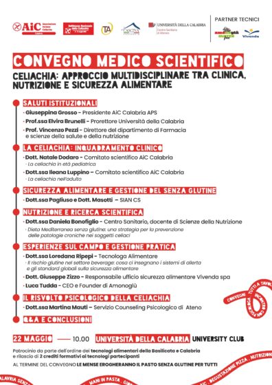 Convegno sulla celiachia di AIC Calabria