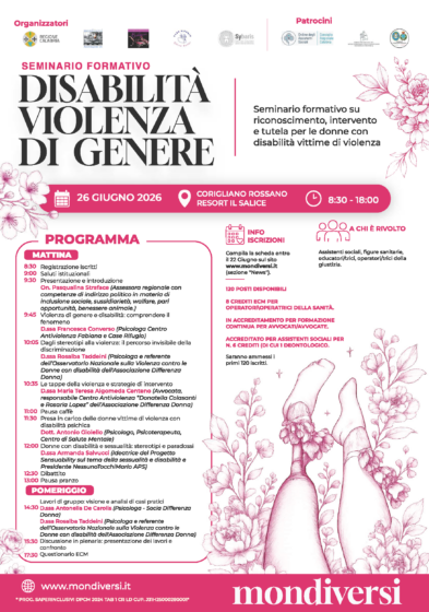 Seminario formativo. Disabilità e violenza di genere