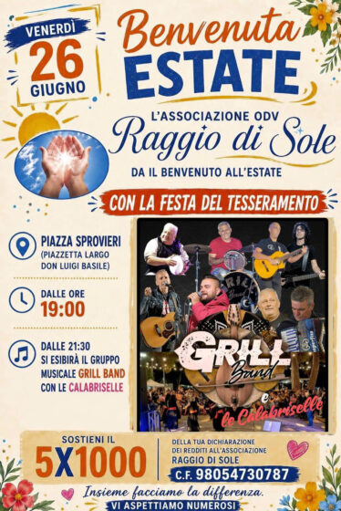 Acri. Festa del tesseramento di Raggio di Sole