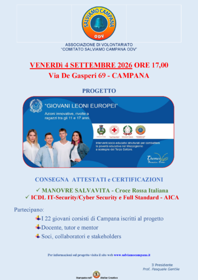 Campana. Si chiude il progetto “Giovani Leoni Europei”