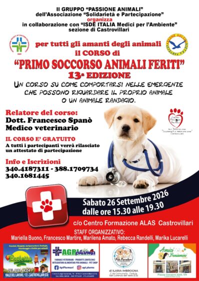 Castrovillari. Corso “Primo soccorso animali feriti”