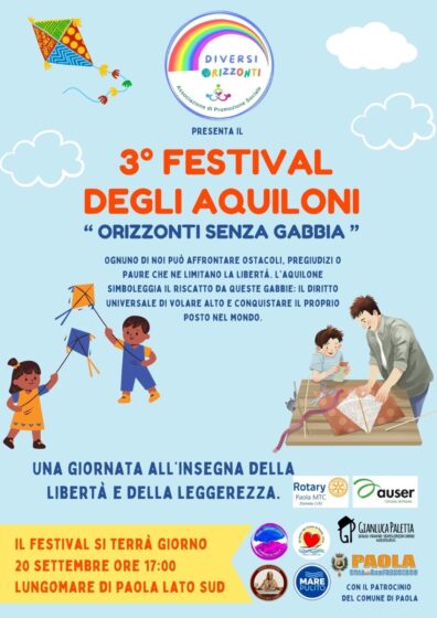 Paola. Terzo festival degli aquiloni “Orizzonti senza gabbia”