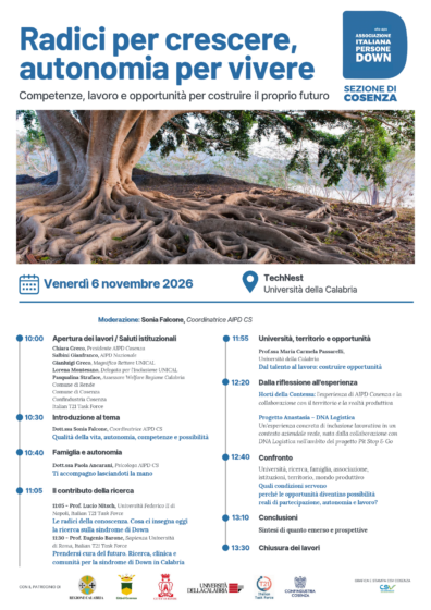 Unical. Convegno AIPD su autonomia e inclusione 