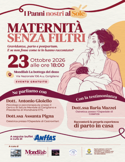 Corigliano Rossano. Maternità, senza filtri. Incontro a Mondilab
