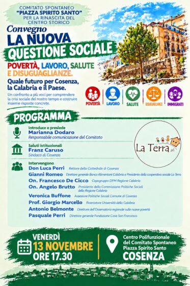 Cosenza. Convegno su povertà, lavoro, salute e disuguaglianze